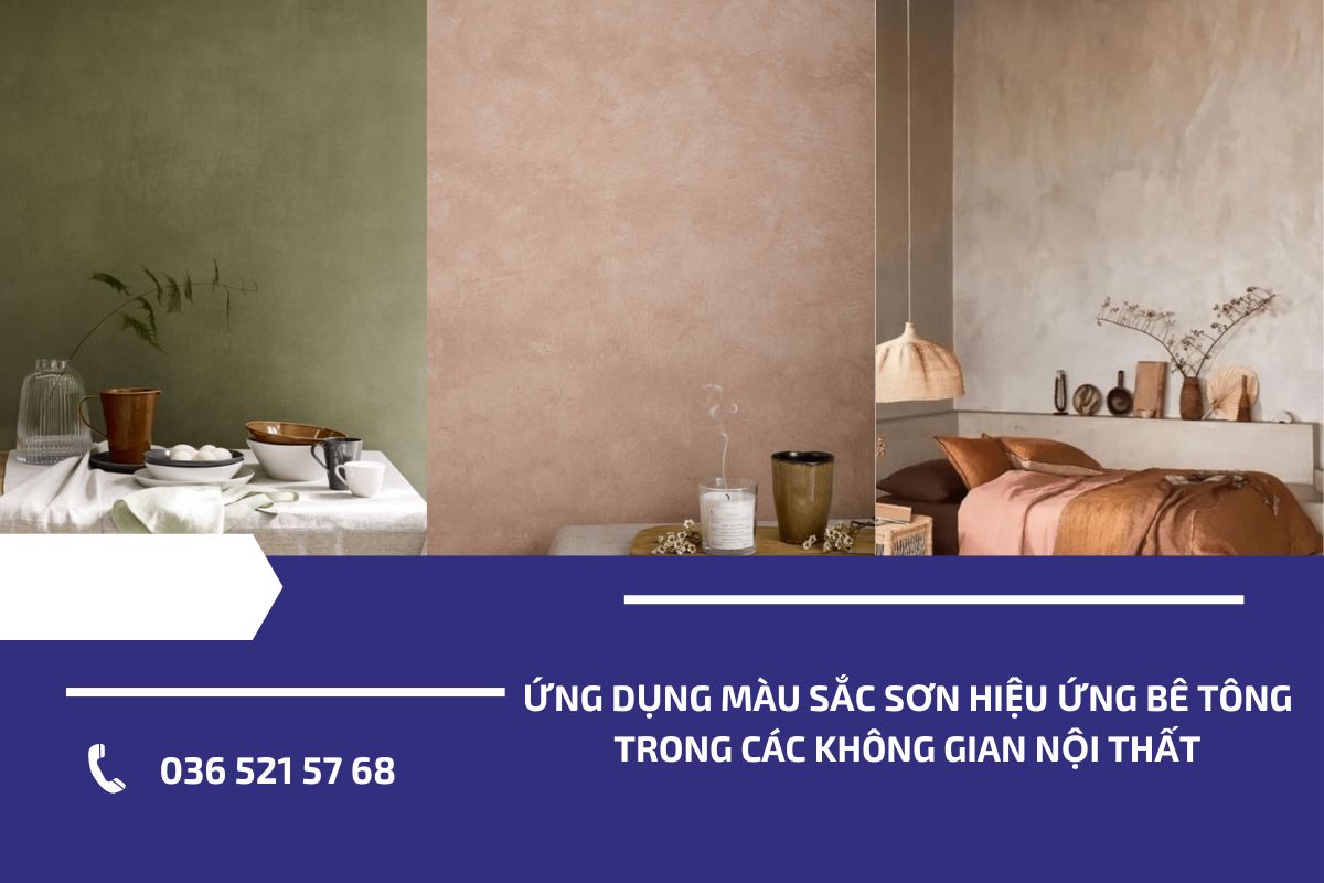 Ứng dụng màu sắc sơn hiệu ứng bê tông trong các không gian nội thất