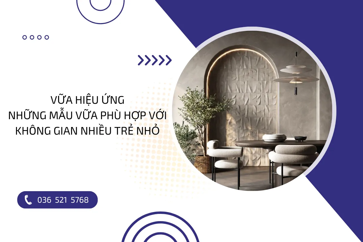 Vữa hiệu ứng: Những mẫu vữa phù hợp với không gian có nhiều trẻ con