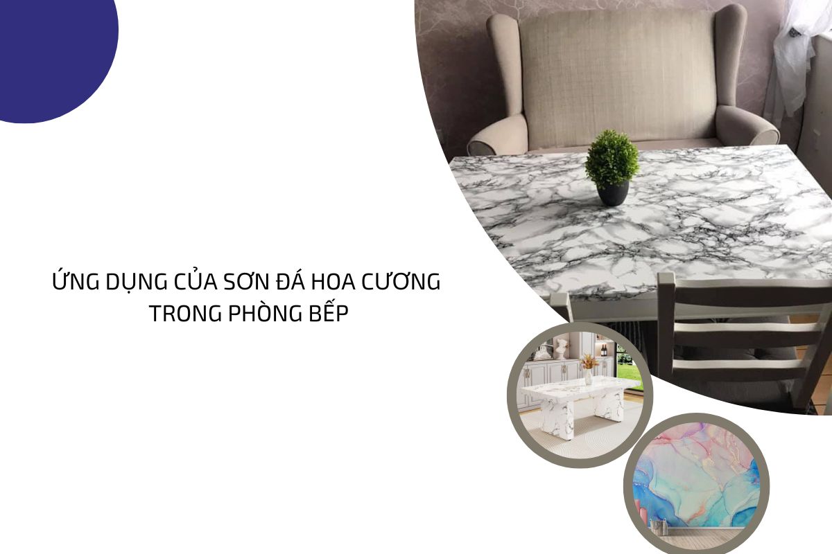 Ứng dụng của sơn đá hoa cương trong phòng bếp