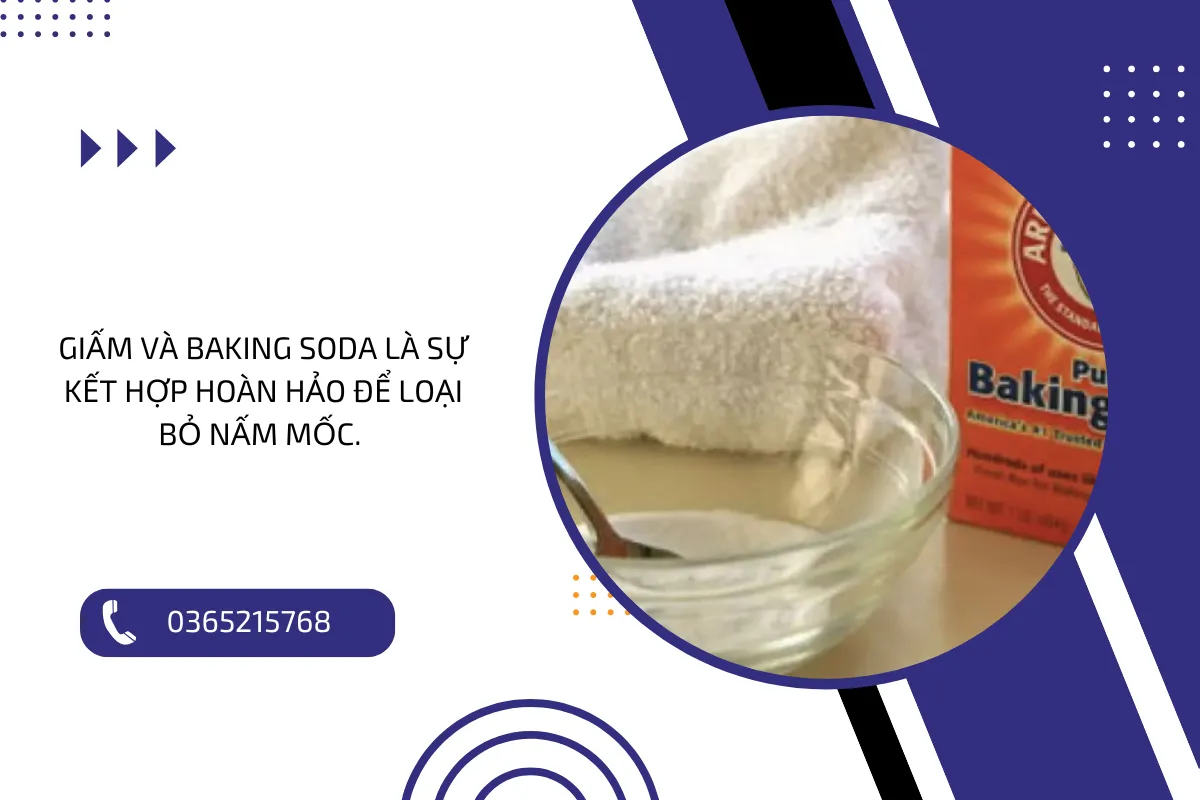 Giấm và baking soda là sự kết hợp hoàn hảo để loại bỏ nấm mốc.