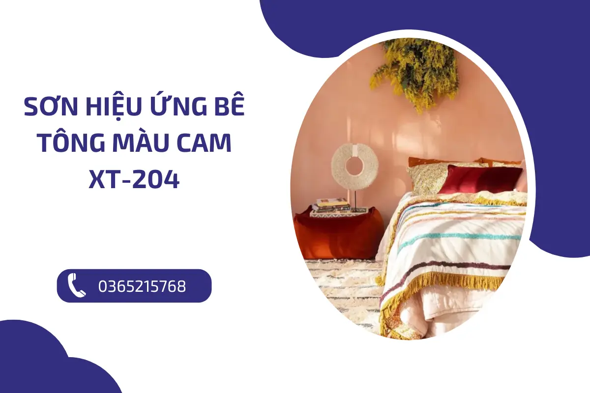 Sơn hiệu ứng bê tông màu cam XT 204 (2) Sơn hiệu ứng bê tông màu cam XT 204 (2)