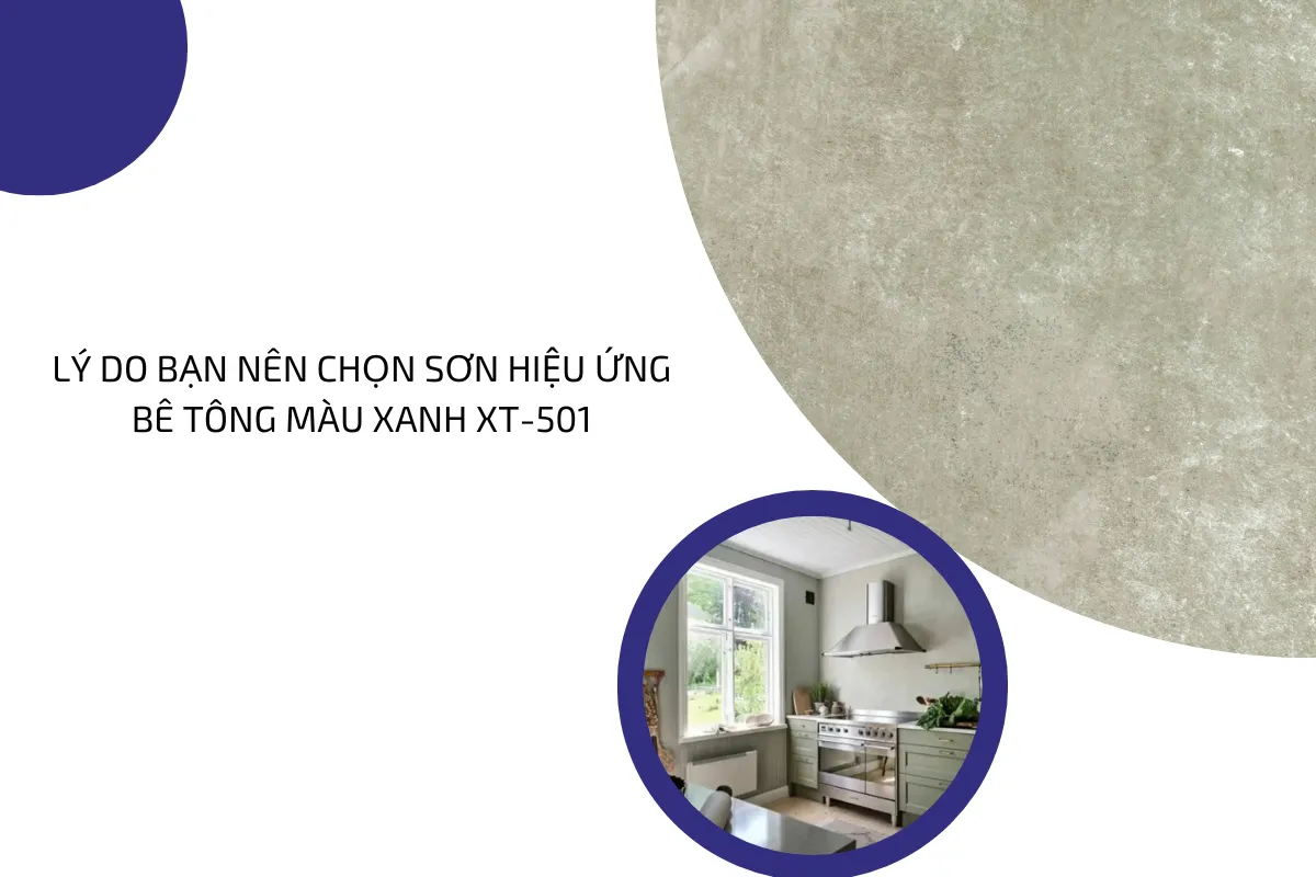 Sơn hiệu ứng bê tông màu xanh XT 501