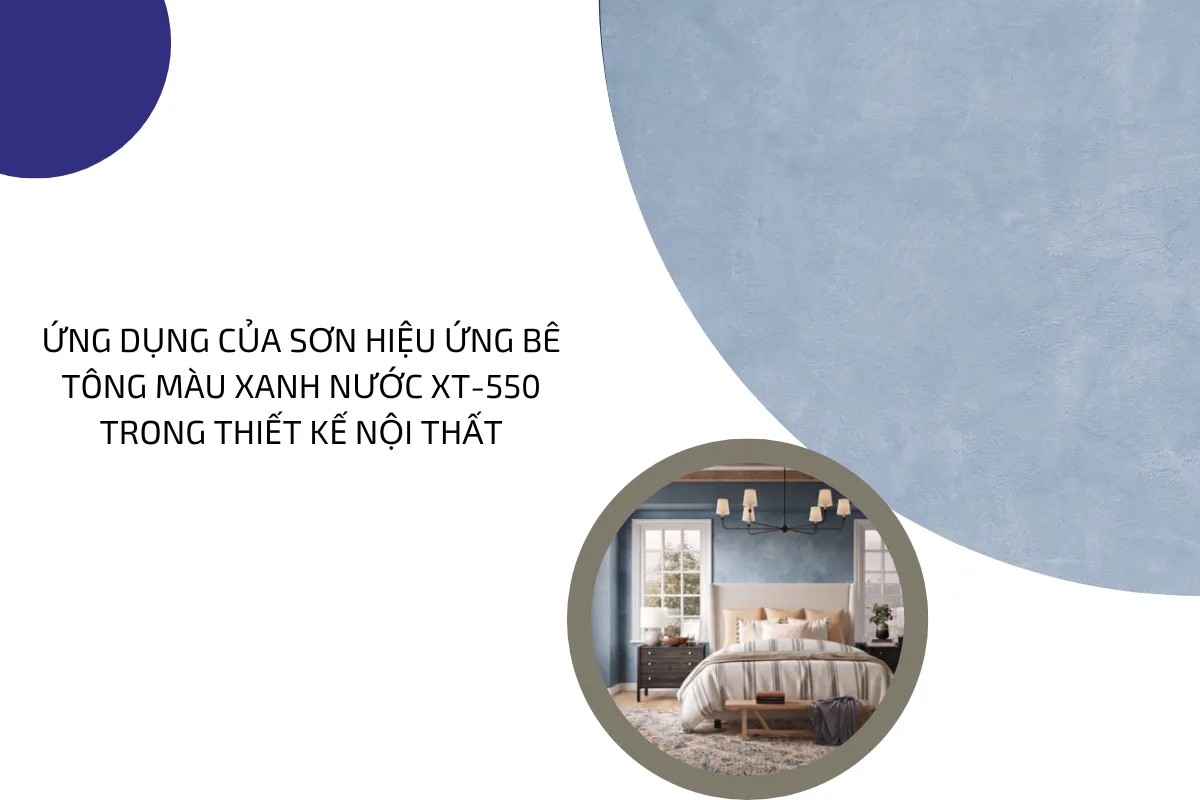 Sơn hiệu ứng bê tông màu xanh nước XT 550 1