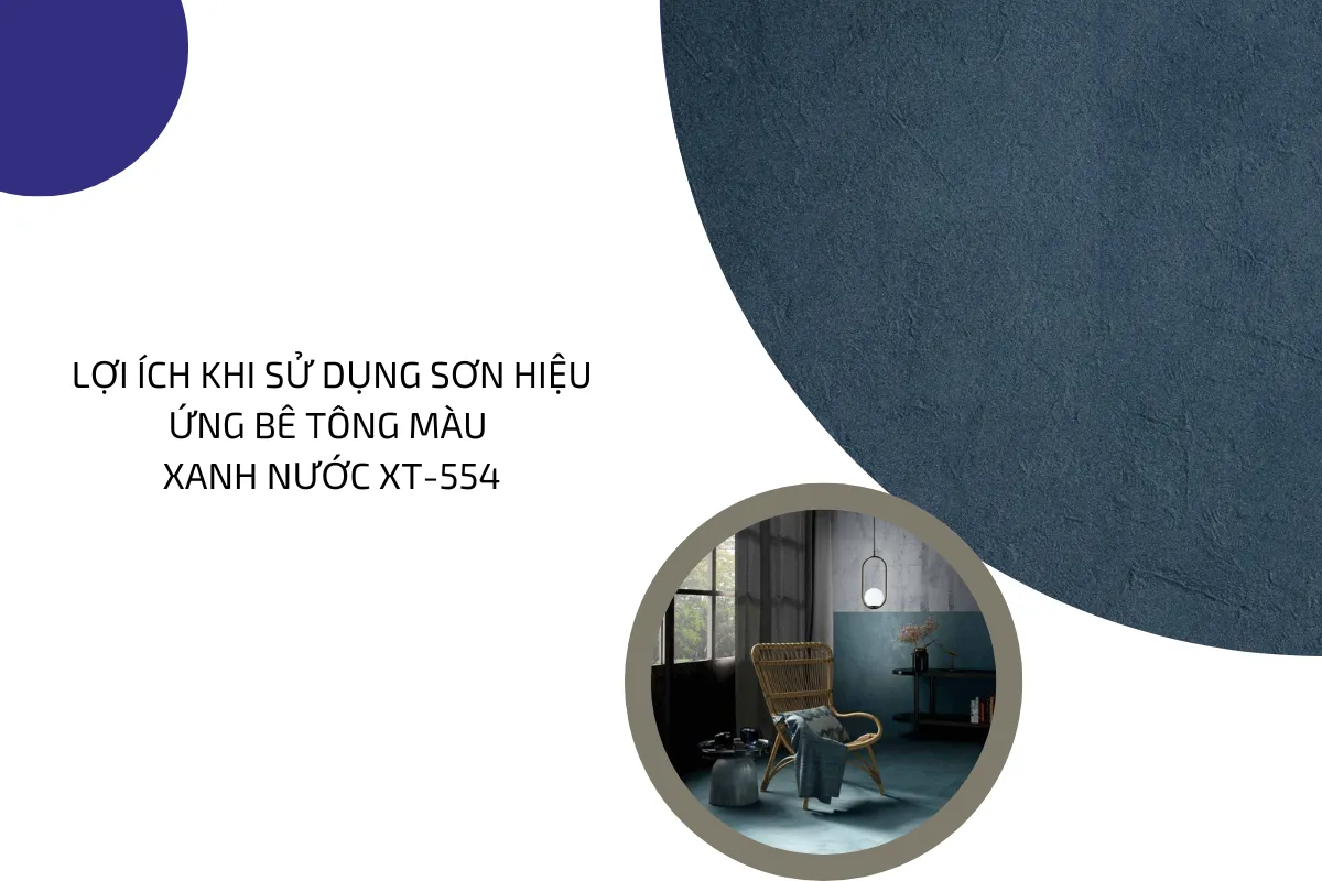 Sơn hiệu ứng bê tông màu xanh nước XT 554 2