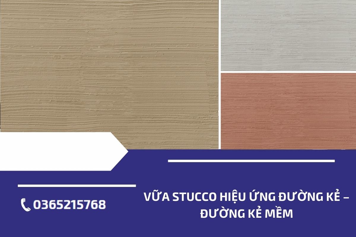 Vữa stucco hiệu ứng đường kẻ – đường kẻ mềm