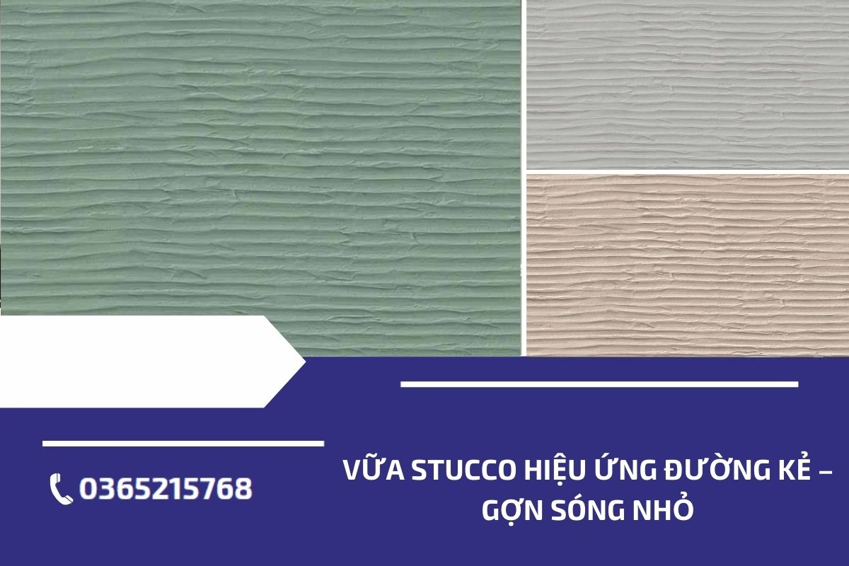 Vữa stucco hiệu ứng đường kẻ – gợn sóng nhỏ