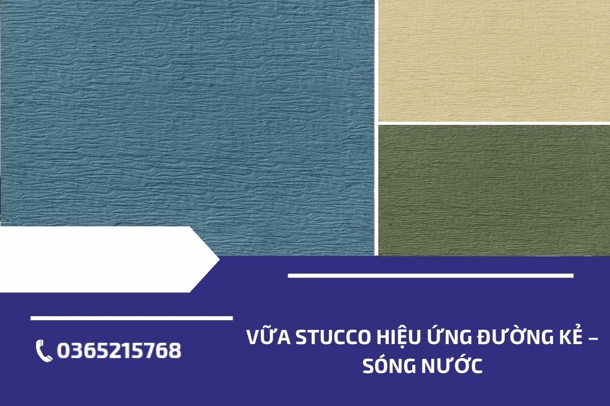 Vữa stucco hiệu ứng đường kẻ – sóng nước