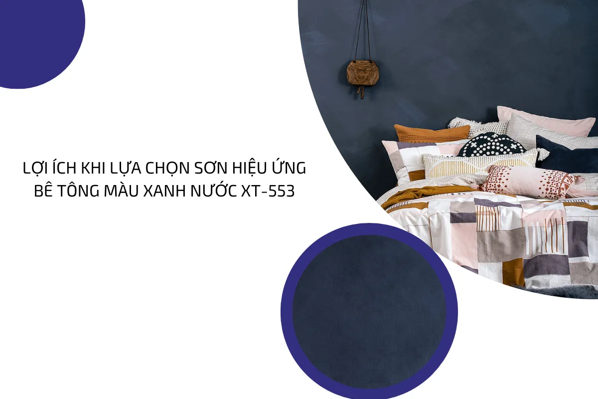 sơn hiệu ứng bê tông màu xanh nước XT 553 3