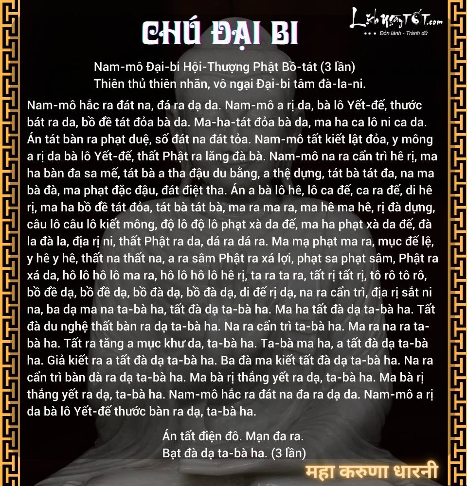 Kinh chu Dai Bi bang hinh anh