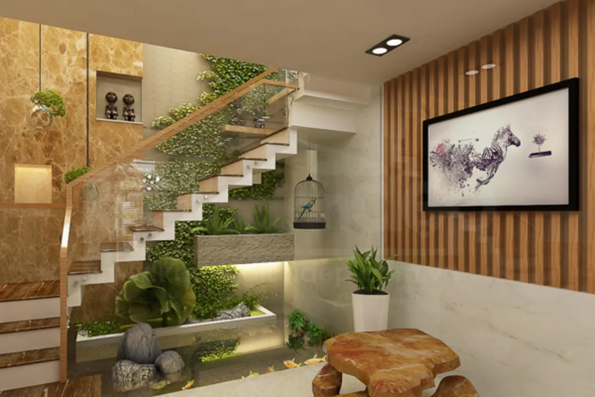 Việc bố trí cây trong những không gian chuyển tiếp sẽ mang lại cảm giác tươi mới và thư giãn