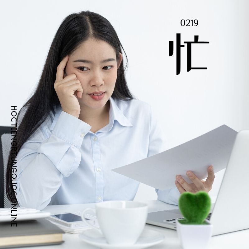 0219 – 忙 – HSK2 – Tu dien tam ngu 5099 tu vung HSK 1 6