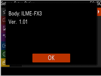 00261076_image Hình ảnh cho biết phiên bản phần mềm hệ thống hiện tại
