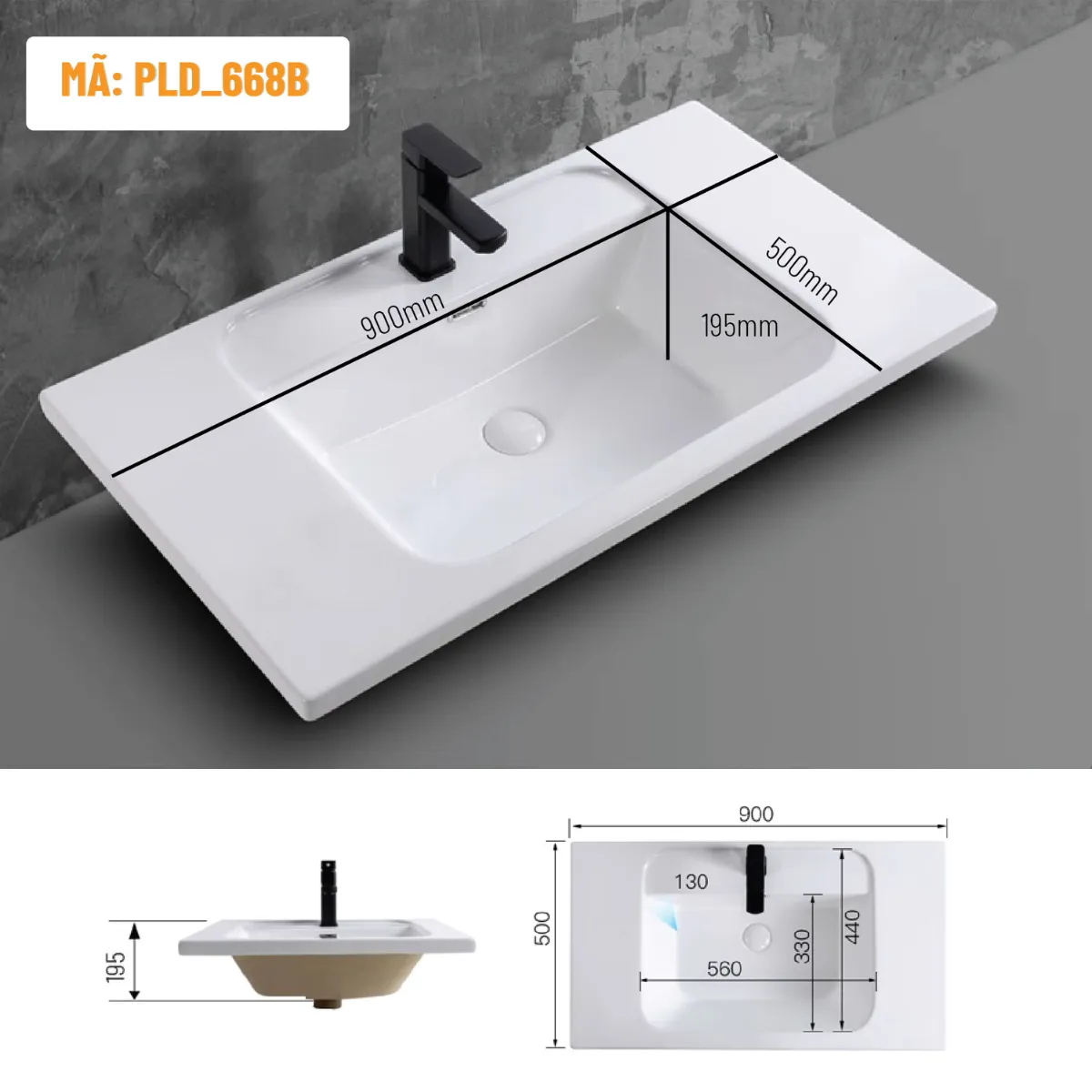 Sự hoàn hảo trong chi tiết: Chậu rửa lavabo âm bàn PLD-668B tạo điểm nhấn sang trọng cho phòng tắm bạn.