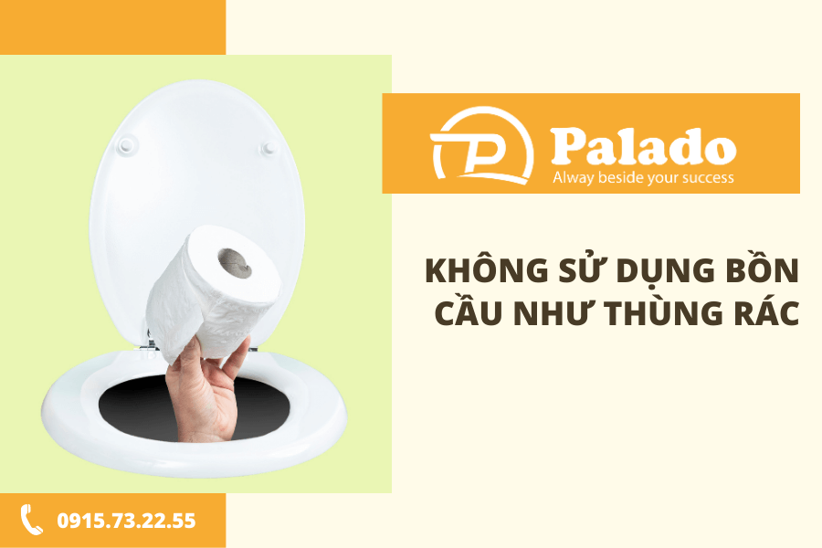 Hạn chế sử dụng bồn cầu như thùng rác