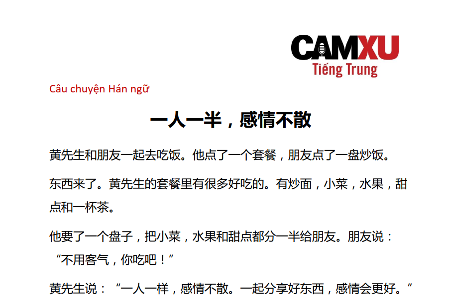 Luyện nghe 04.04.2017 – Mỗi người một nửa, tình cảm không phai