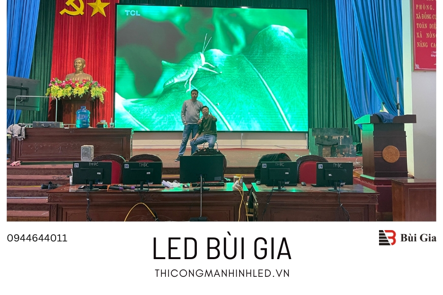 [Dự án đã triển khai] LED Bùi Gia thi công Công trình màn hình LED P2.5 kích thước 4m x 7m tại Uỷ Ban xã Đồng Cương huyện Yên Lạc tỉnh Vĩnh Phúc