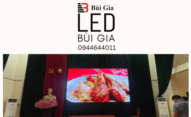 [Dự án đã triển khai] LED Bùi Gia thi công Công trình màn hình LED P5 Kích thước 3,2m x 5,8m tại hội trường Binh Chủng Hóa Học Số 1 Phan Văn Trưởng Hà Nội
