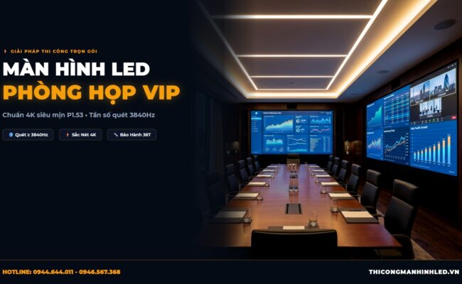 Màn Hình LED Phòng Họp Doanh Nghiệp P1.53 – P2: Giải Pháp Trình Chiếu 4K Không Dây chính hãng LED Bùi Gia