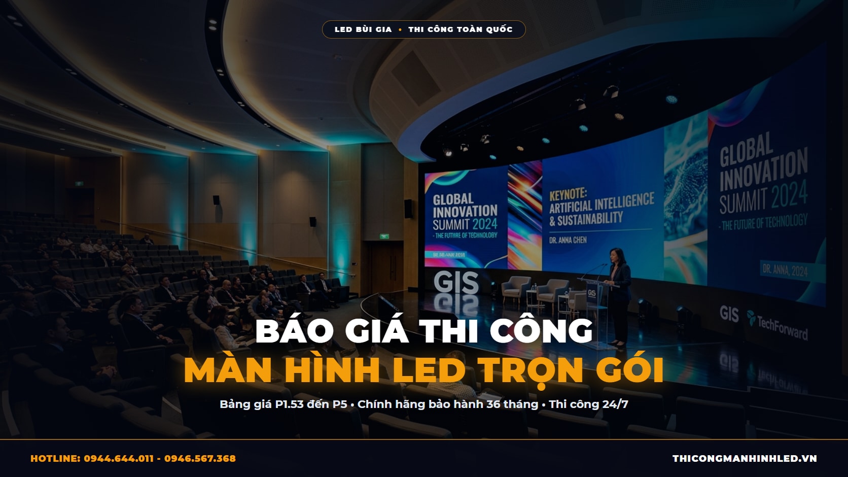 Báo Giá Thi Công Màn Hình LED Trọn Gói: Bảng Giá Module P1.53 Đến P5 Chi Tiết Nhất chính hãng LED Bùi Gia