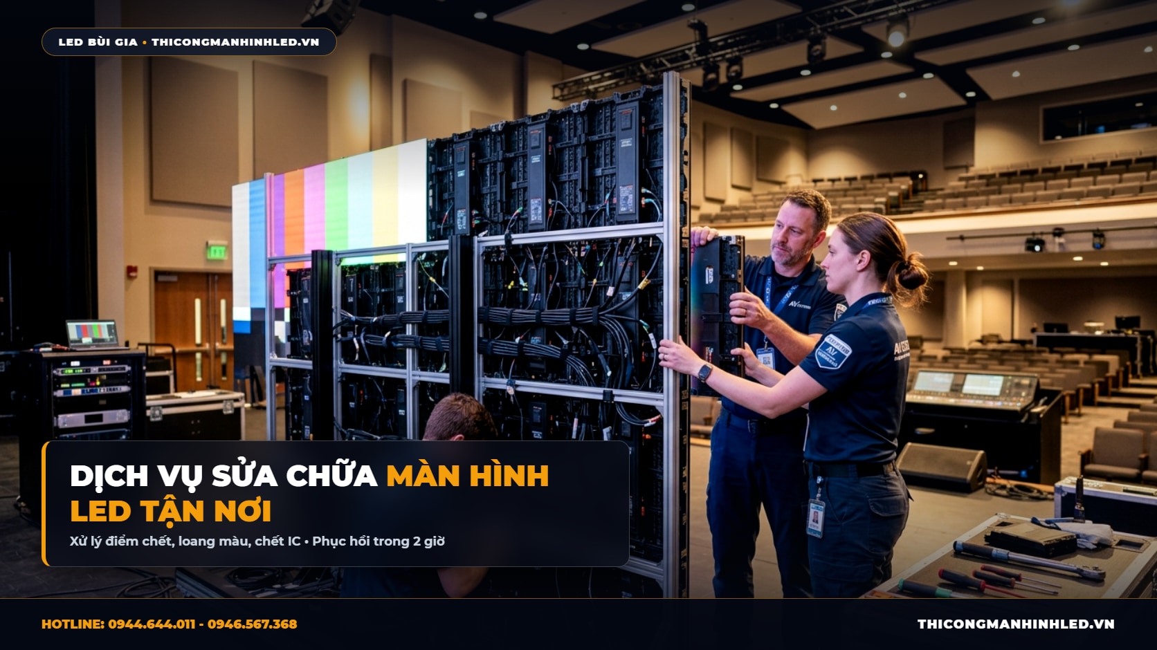 Dịch Vụ Sửa Chữa Màn Hình LED Chuyên Nghiệp: Thay Bóng LED, IC & Card Điều Khiển chính hãng LED Bùi Gia