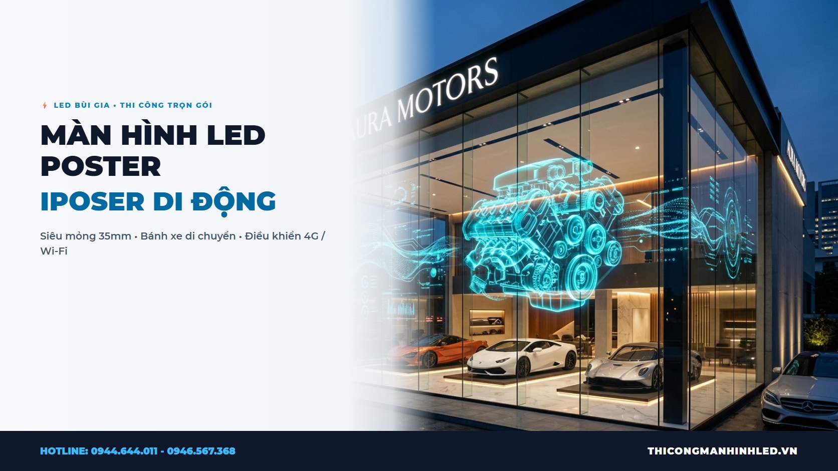 Màn Hình LED Poster Di Động (iPoster): Quảng Cáo Đứng Thông Minh Cửa Hàng chính hãng LED Bùi Gia