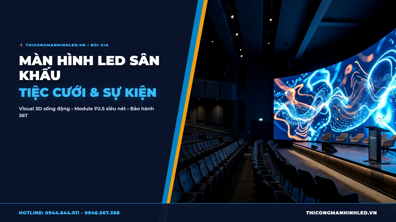 Màn Hình LED Sân Khấu Tiệc Cưới & Trung Tâm Sự Kiện: Báo Giá Thi Công Trọn Gói chính hãng LED Bùi Gia