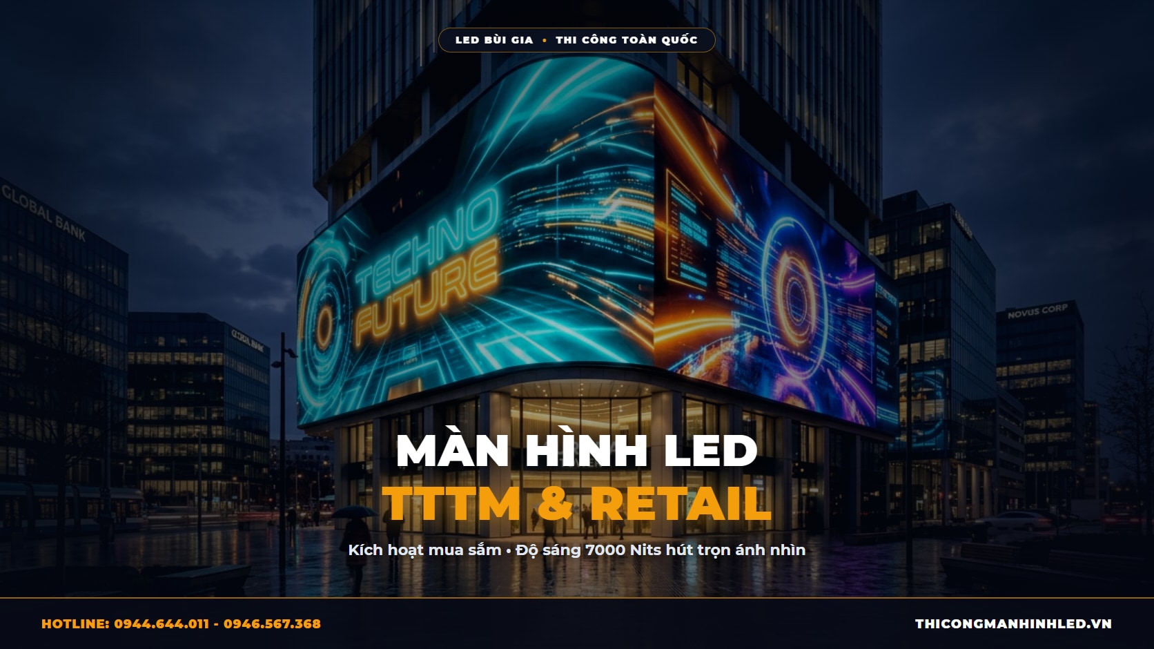 Màn Hình LED Trung Tâm Thương Mại & Retail: Kích Hoạt Mua Sắm Điểm Chạm chính hãng LED Bùi Gia