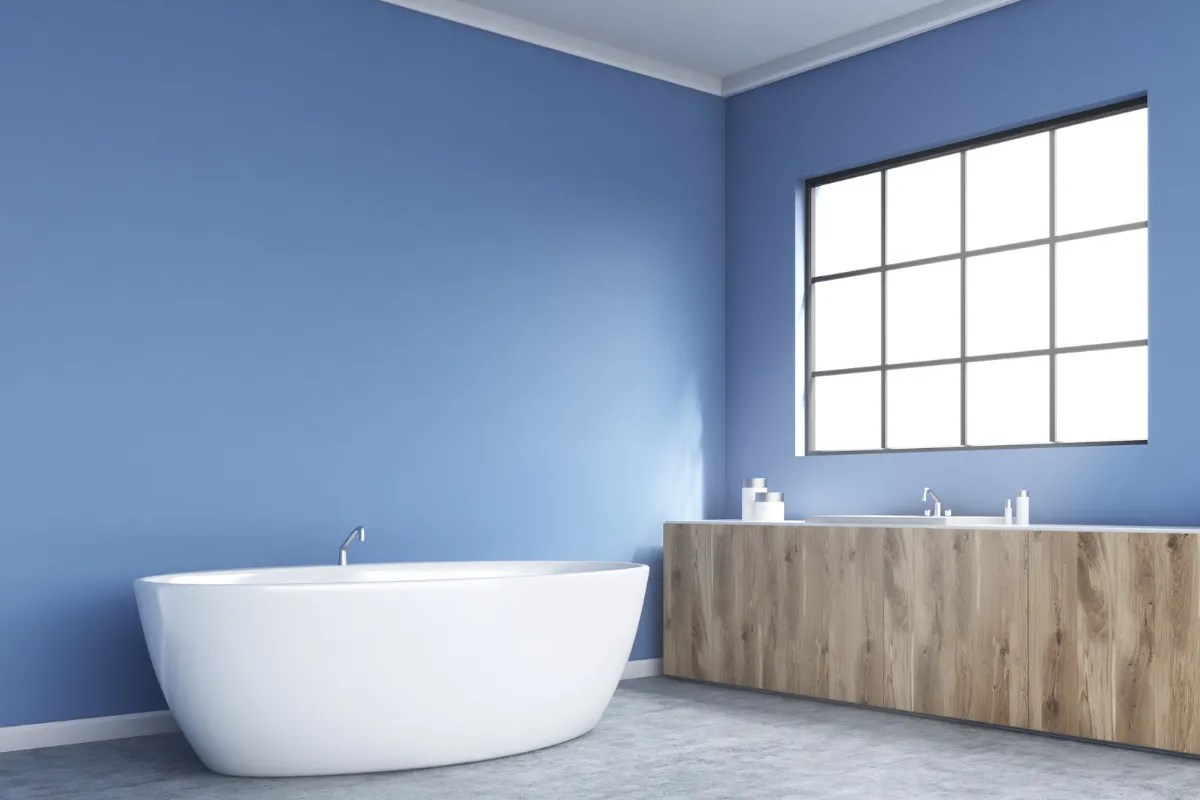 Phòng tắm màu xanh da trời trong 10 màu sắc đẹp