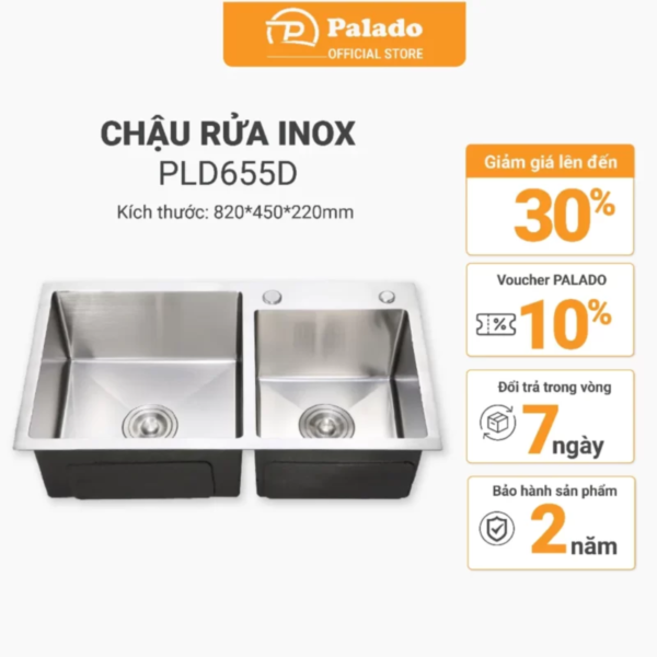Chậu Rửa Chén Palado PLD655D INOX (4)