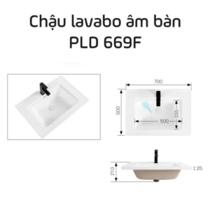 Chậu rửa lavabo âm bàn Palado PLD669F 700 x 500 x 210 mm (3)