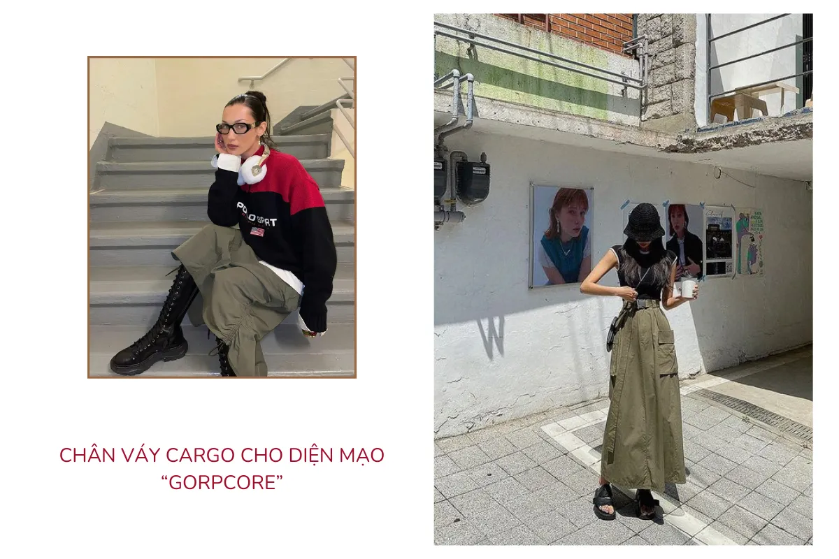 Chân váy cargo cho diện mạo “Gorpcore”