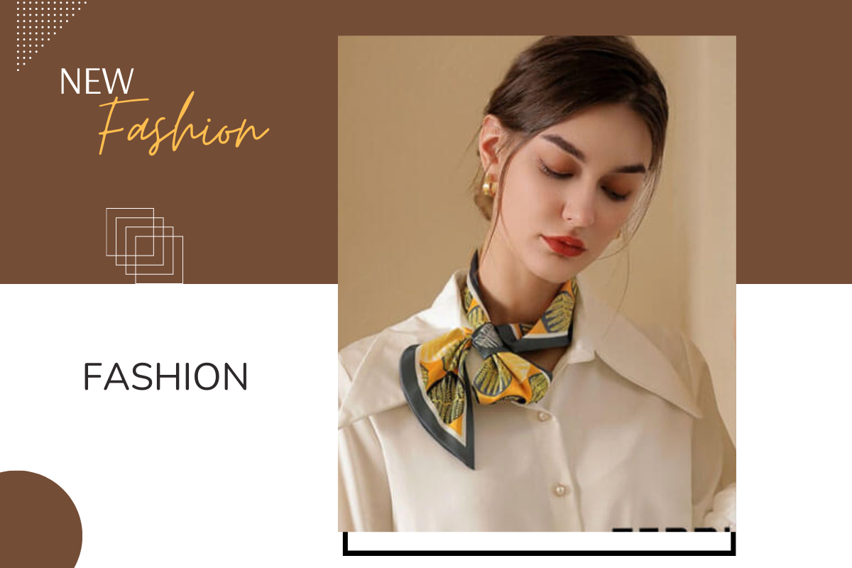 Phối khăn cổ cùng vạt áo sơ mi lịch sự