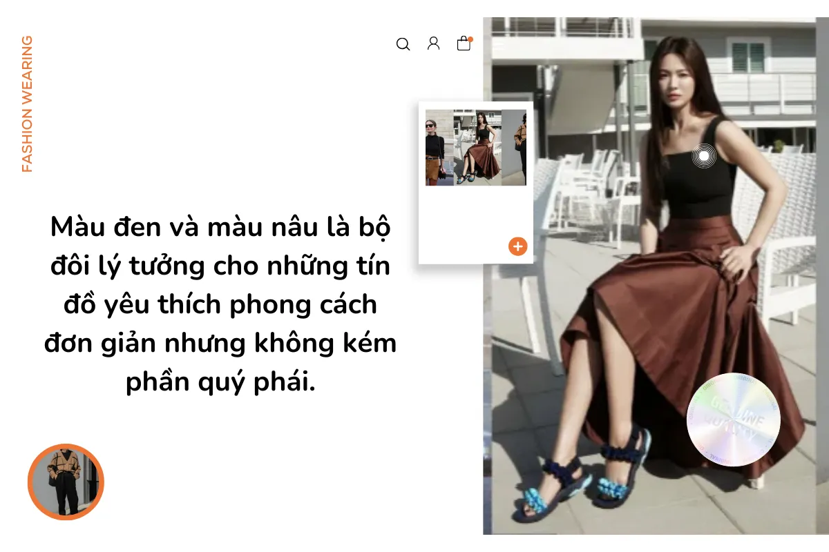Màu đen và màu nâu là bộ đôi lý tưởng cho những tín đồ yêu thích phong cách đơn giản nhưng không kém phần quý phái.