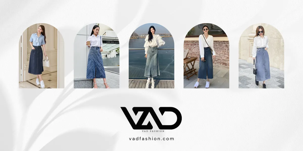 Áo ren hoa và váy Jeans dài - Phong cách Hàn Quốc tinh tế và hiện đại