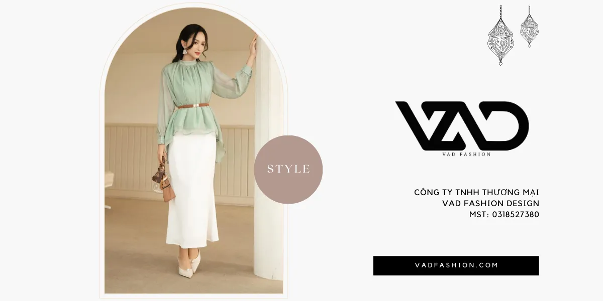 Áo sơ mi bèo và chân váy - Phong cách công sở ngọt ngào và dịu dàng