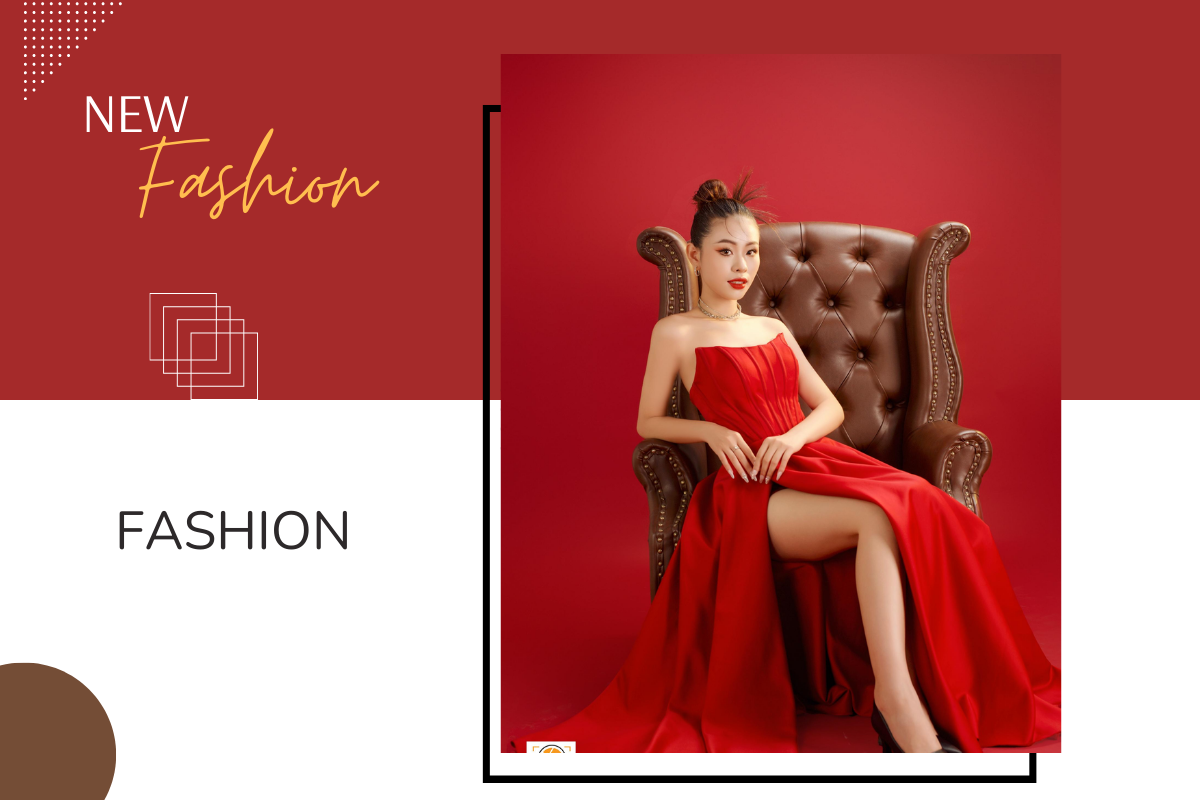 Tạo dáng ghế ngồi cùng đầm đỏ tạo nét quyến rũ