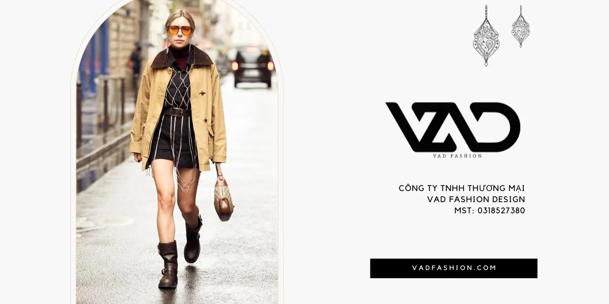 Váy mini và boots cá tính barn