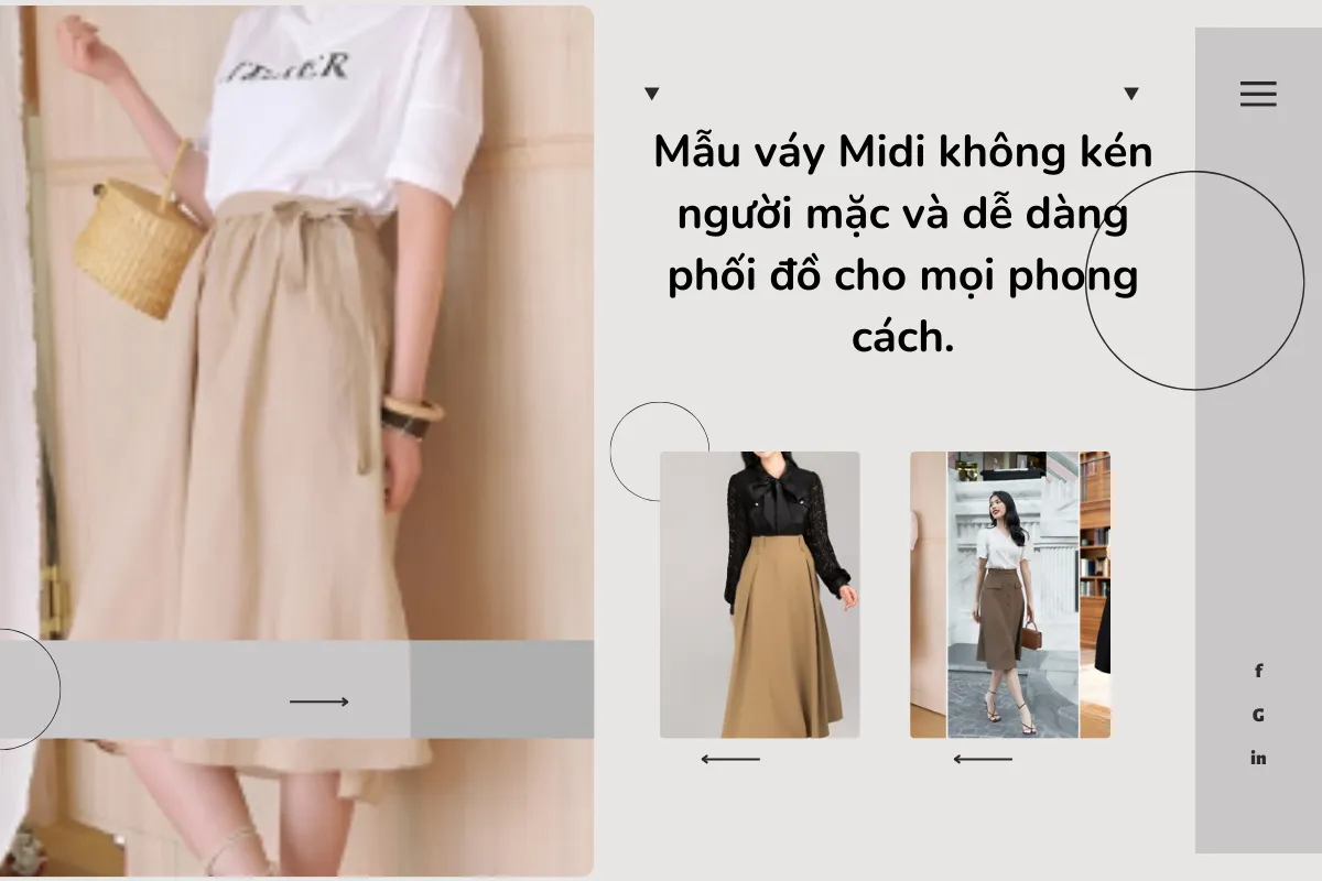 Mẫu váy Midi không kén người mặc và dễ dàng phối đồ cho mọi phong cách.