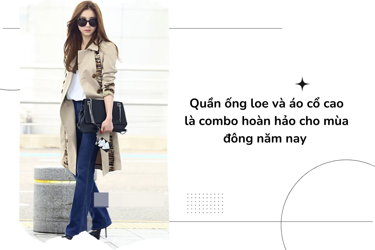 Quần ống loe và áo cổ cao là combo hoàn hảo cho mùa đông năm nay