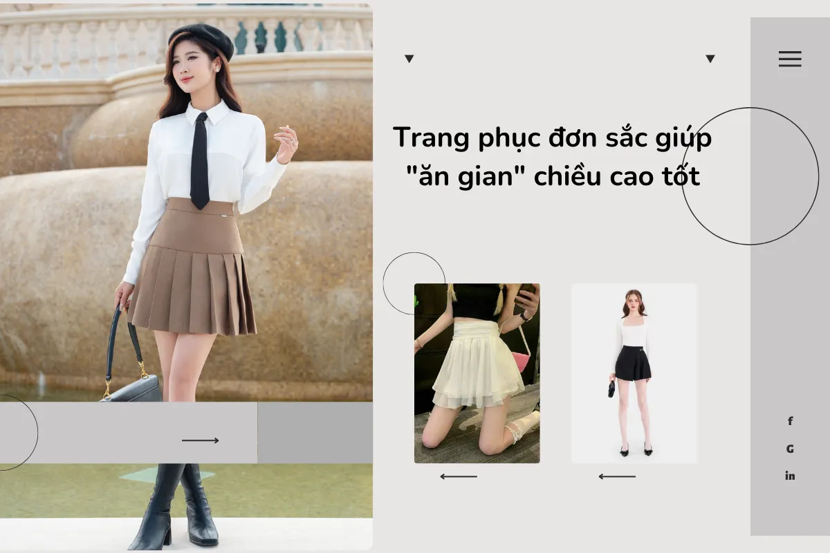 Trang phục đơn sắc giúp ăn gian chiều cao khá tốt.