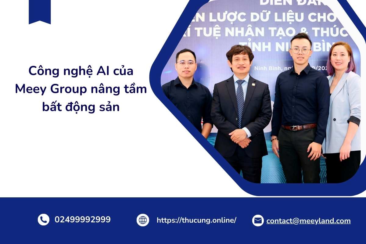 Chủ tịch Hoàng Mai Chung (thứ 2 từ trái sang) và các chuyên gia của Meey Group tham dự diễn đàn