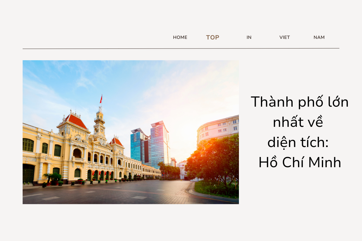 Thành phố lớn nhất về diện tích: Hồ Chí Minh
