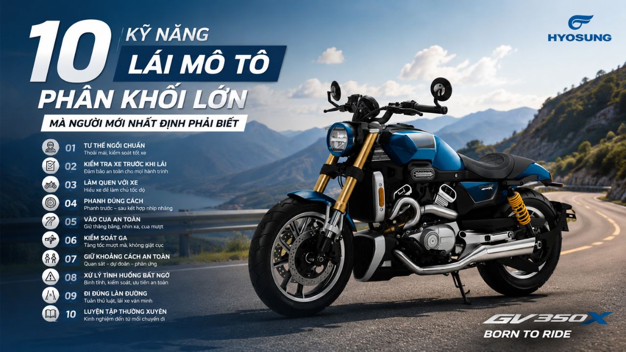 10 kỹ năng lái mô tô phân khối lớn mà anh em mới chơi nhất định phải biết