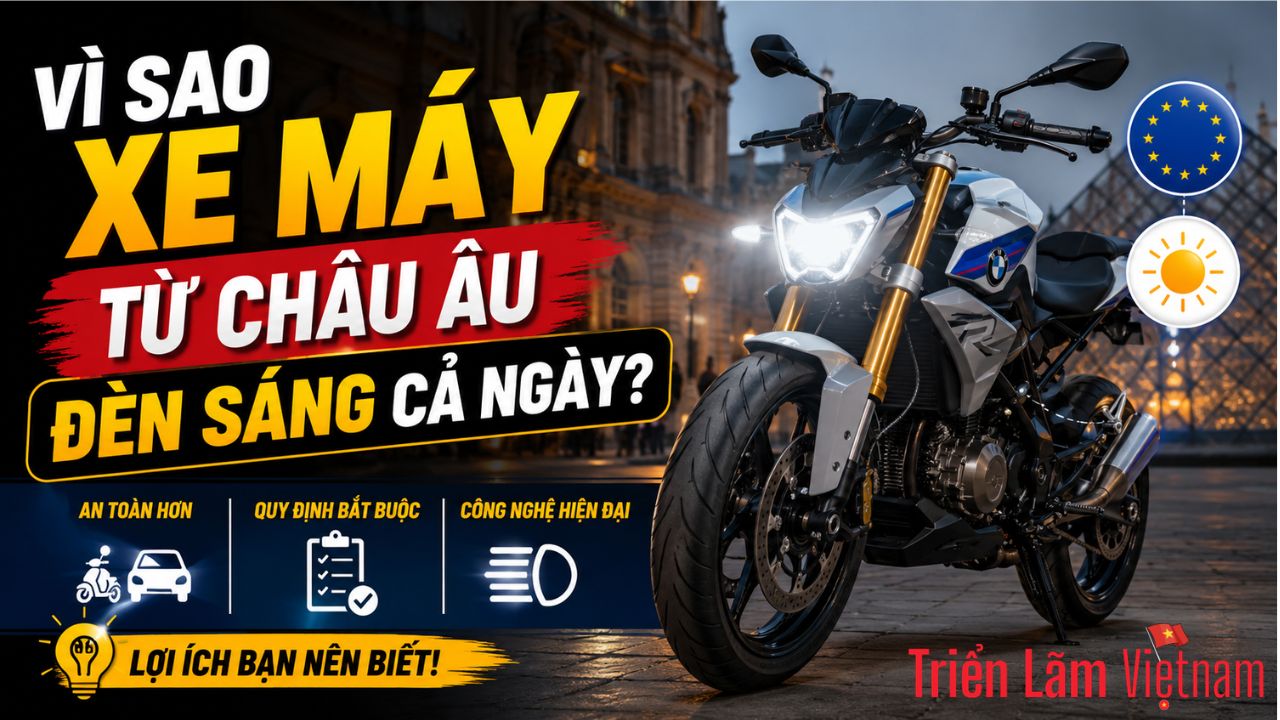 Vì sao xe máy nhập khẩu từ châu Âu thường bật đèn cả ngày? 23 Vì sao xe máy nhập khẩu từ châu Âu thường bật đèn cả ngày?