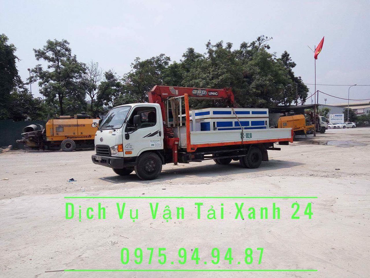 Chuyên cho thuê xe tải cẩu tại Hà Nội – Vận Tải Xanh