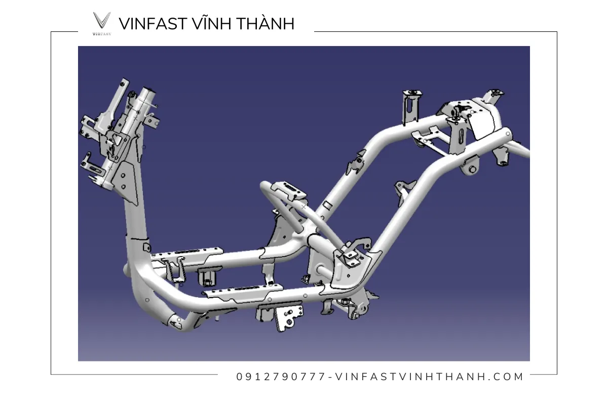 Thiết kế khung xe máy điện VinFast Evo200 đạt tiêu chuẩn châu Âu – Độ bền bỉ và an toàn vượt trội