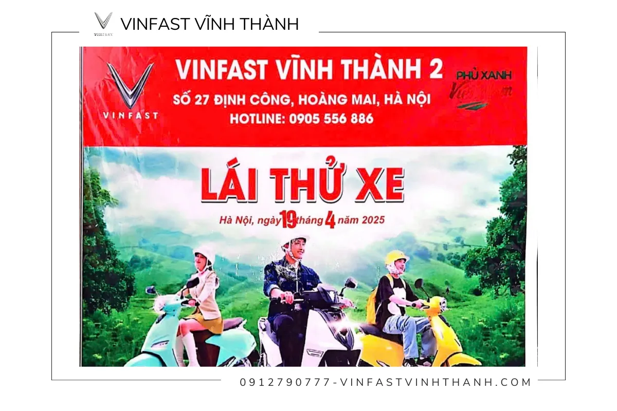 Sự kiện lái thử Xe máy điện tại VinFast Vĩnh Thành ngày 19/4