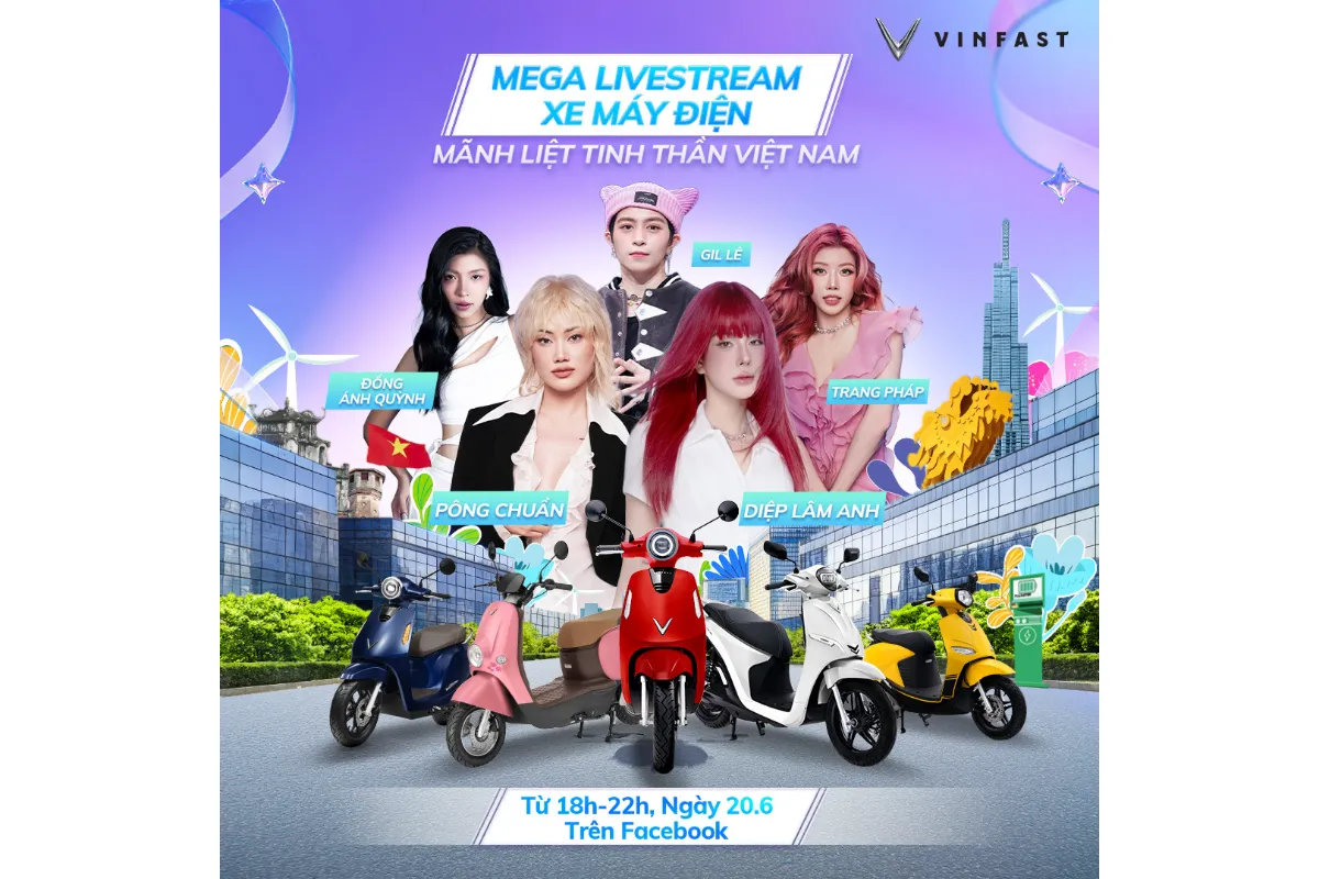 Dàn sao “chị đẹp” khuấy đảo Mega Livestream Xe máy điện VinFast