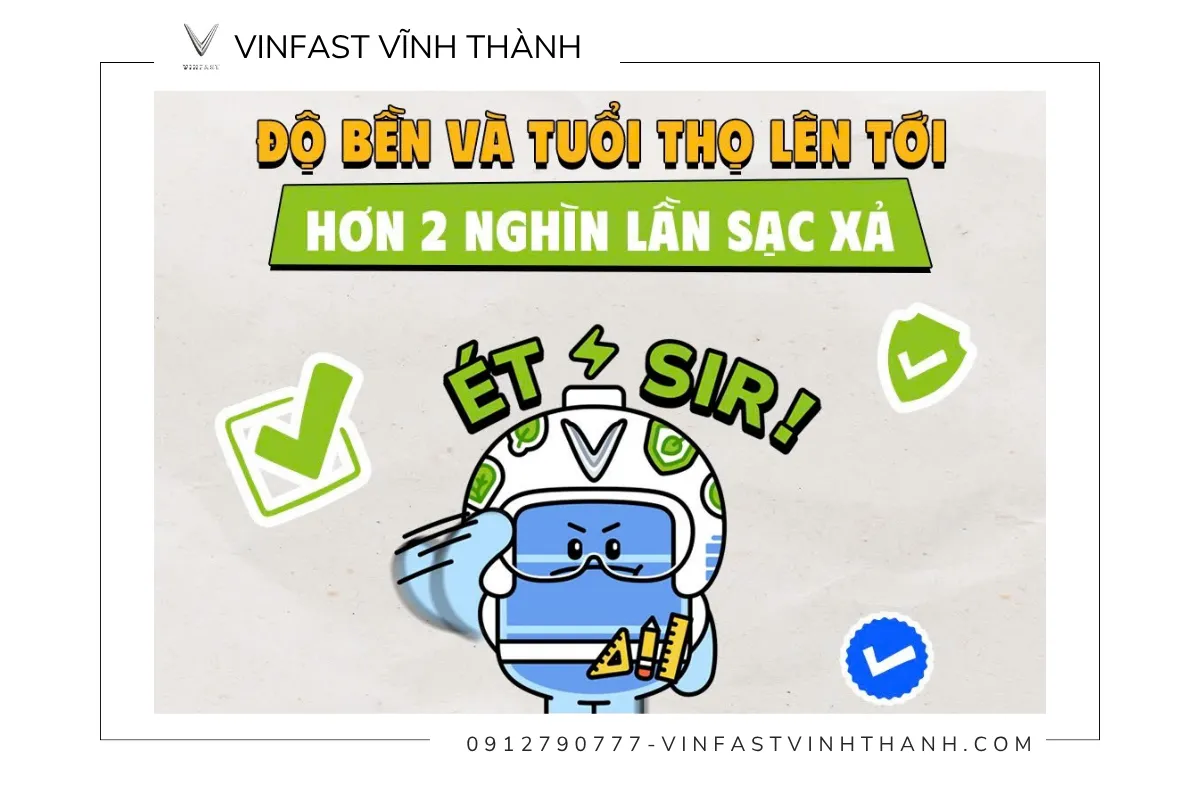 Pin LFP có tuổi thọ vượt trội so với các dòng pin thông thường, lên tới 2000 lần sạc xả