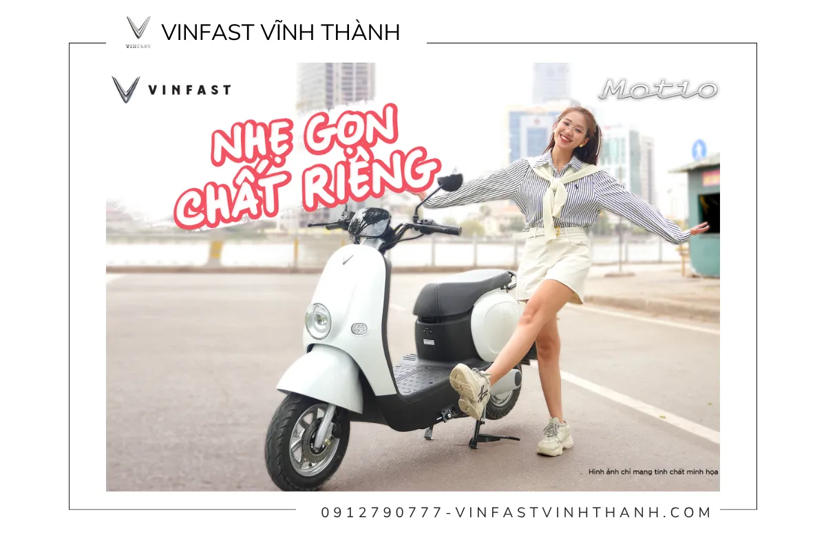 Xe máy điện VinFast Motio có thiết kế tinh tế, dễ điều khiển, phù hợp học sinh và sinh viên